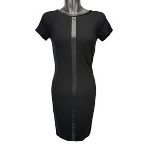 MARC‎ CAIN Stretch Sheath Black Dress w/ Satin Panel N2 (approx. S / US 4)